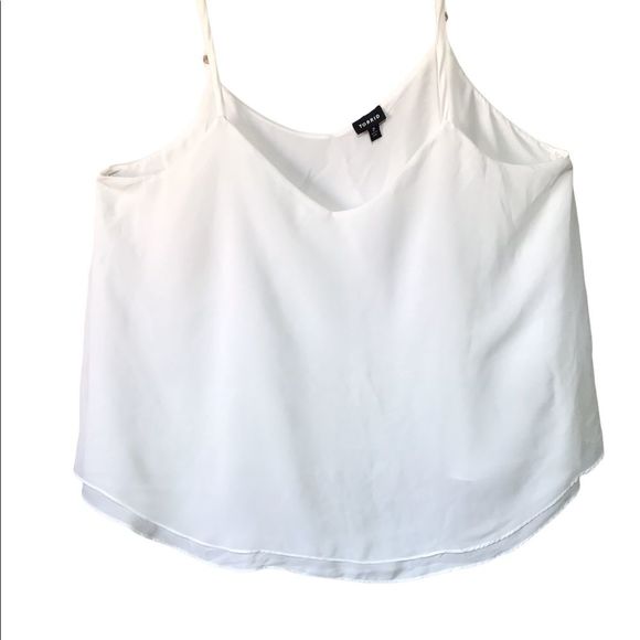 Torrid plus size 2 2X double layer swing top cami in white - Picture 1 of 6